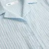 Костюм сорочка та шорти муслін смужка блакитна