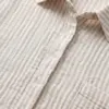 Костюм сорочка та штани муслін смужка бежева
