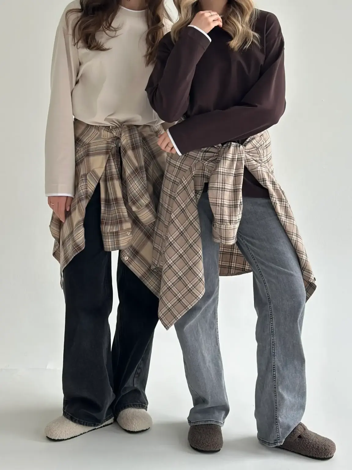Лонгслів з білим кантом коричневий, onesize