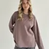 Лонгслів з білим кантом капучино, onesize