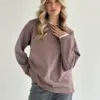 Лонгслів з білим кантом капучино, onesize