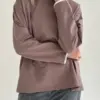 Лонгслів з білим кантом капучино, onesize