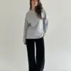 Лонгслів з білим кантом сірий, onesize