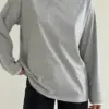 Лонгслів з білим кантом сірий, onesize
