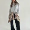 Лонгслів з білим кантом сірий, onesize