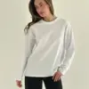 Лонгслів з білим кантом білий, onesize