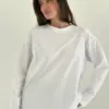 Лонгслів з білим кантом білий, onesize