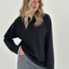 Лонгслів з білим кантом чорний, onesize