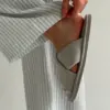 Штани МОНО муслінові у смужку сірі