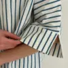 Костюм сорочка та шорти котон "бірюзова смужка на молочному"