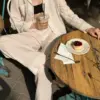 Костюм сорочка та штани муслін смужка бежева