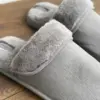 Капці домашні чоловічі HS-OZ VELVET з виворотом хутро сірі