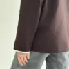 Лонгслів з білим кантом коричневий, onesize