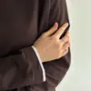 Лонгслів з білим кантом коричневий, onesize