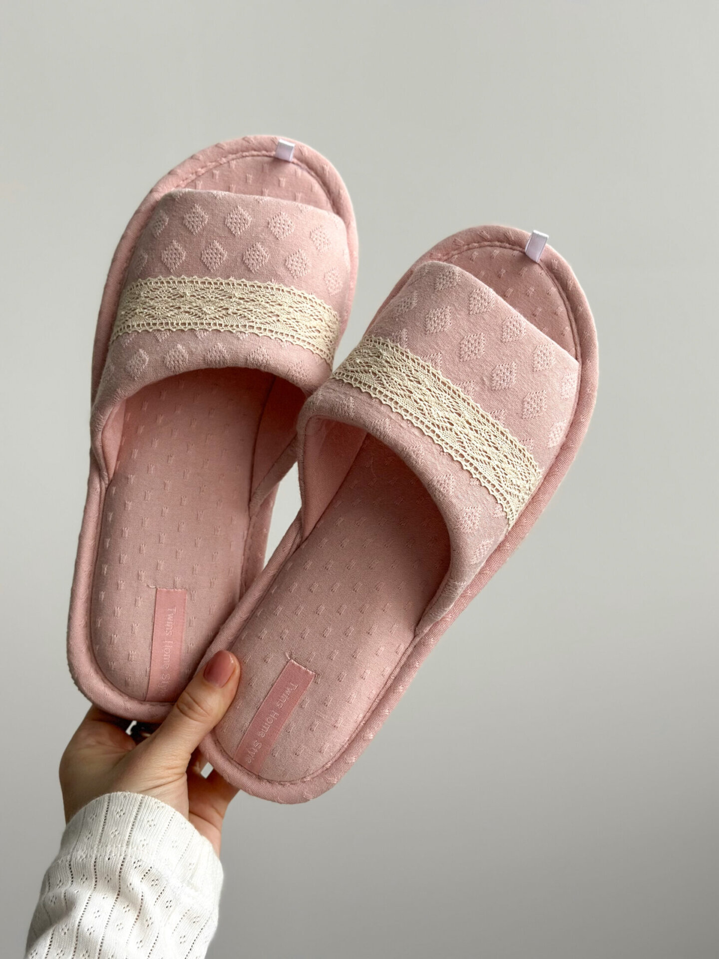 Капці домашні жіночі HS-VL ROMB світло-рожеві