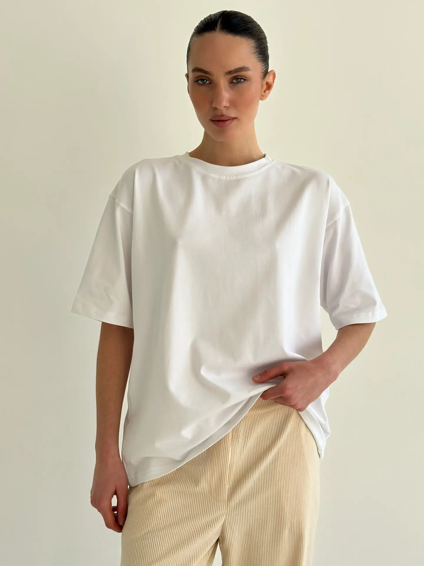 Футболка з білим кантом біла, onesize