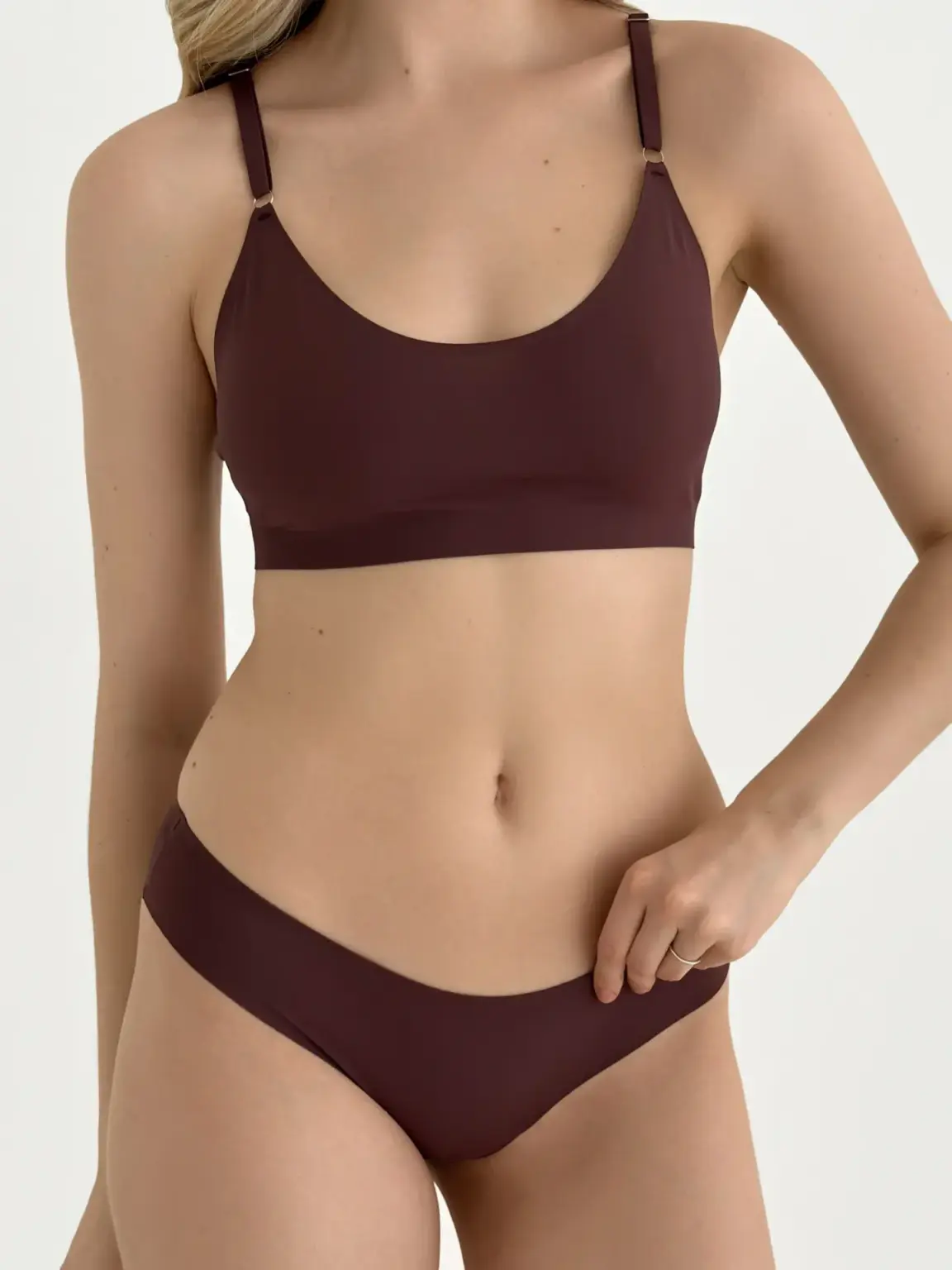 Білизна топ безшовний коричневий