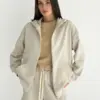 Бавовна Кофта з капюшоном на блискавці трикотаж 3-х. нитка бежева