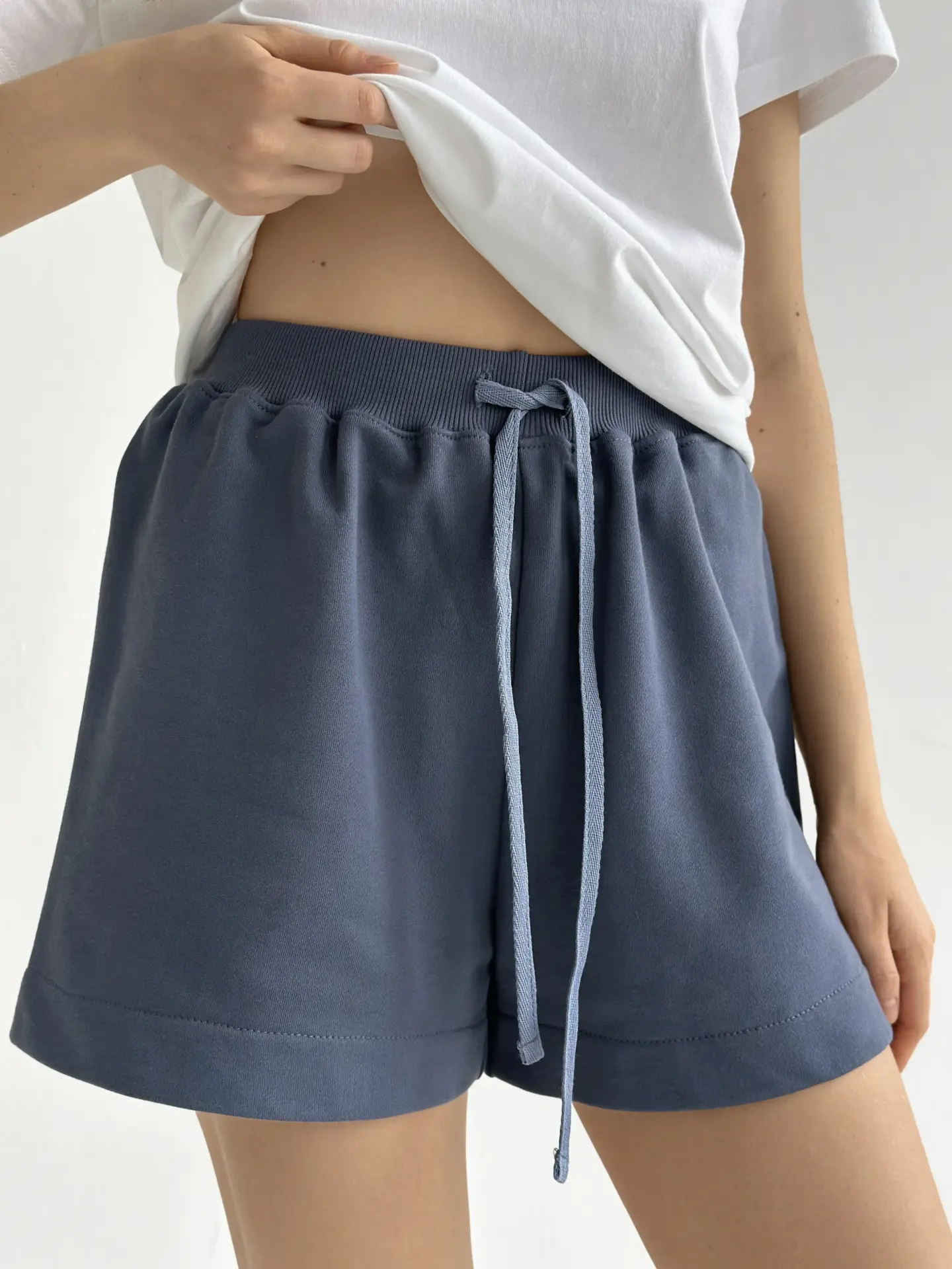 Бавовна Шорти трикотаж 3-х.нитка сині