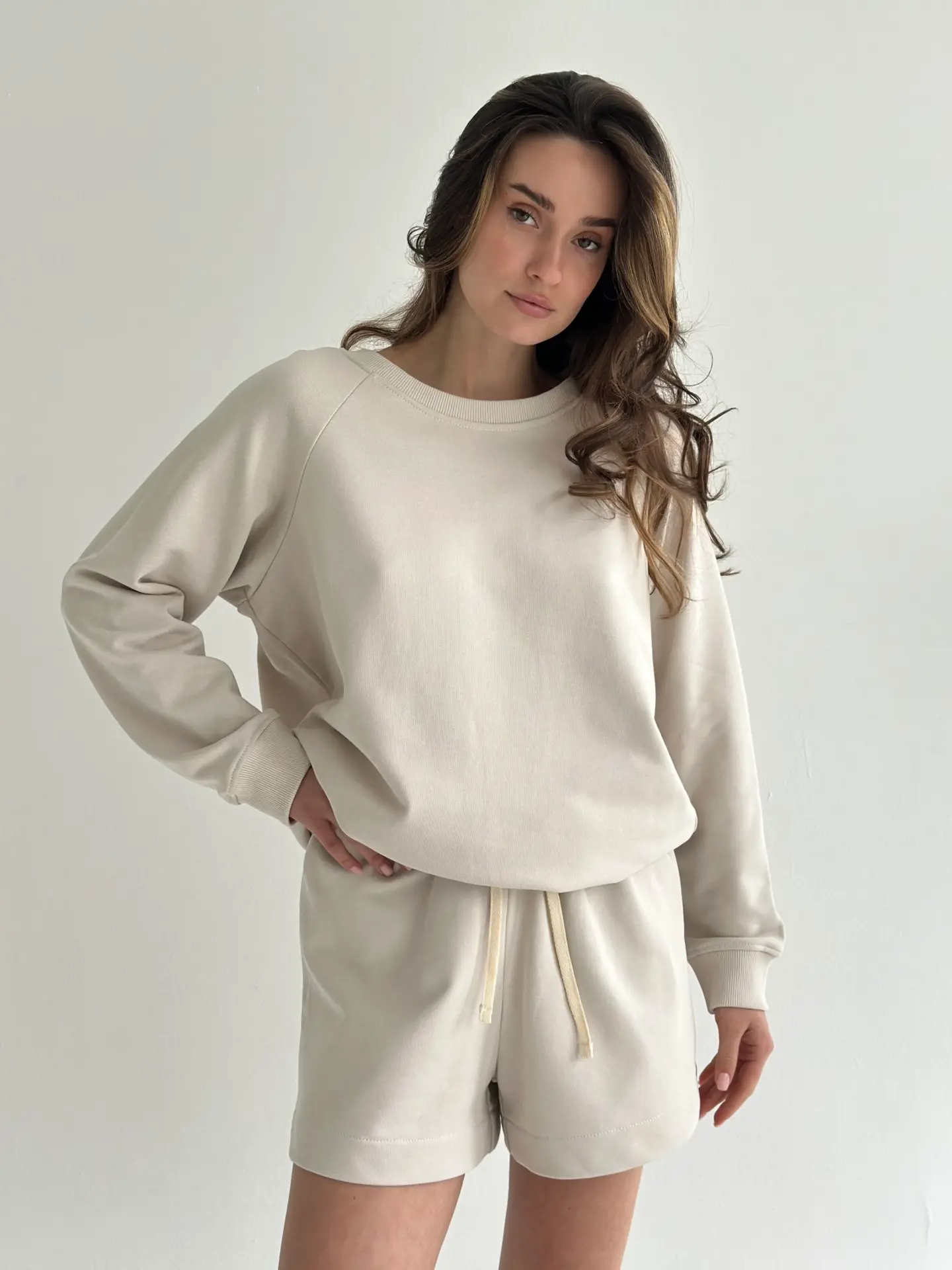 Бавовна Світшот трикотаж 3-х. нитка бежевий