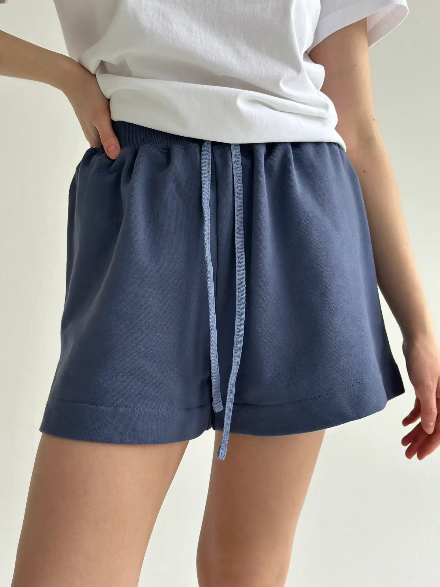 Бавовна Шорти трикотаж 3-х.нитка сині