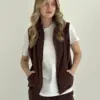 Вельвет жилет коричневий