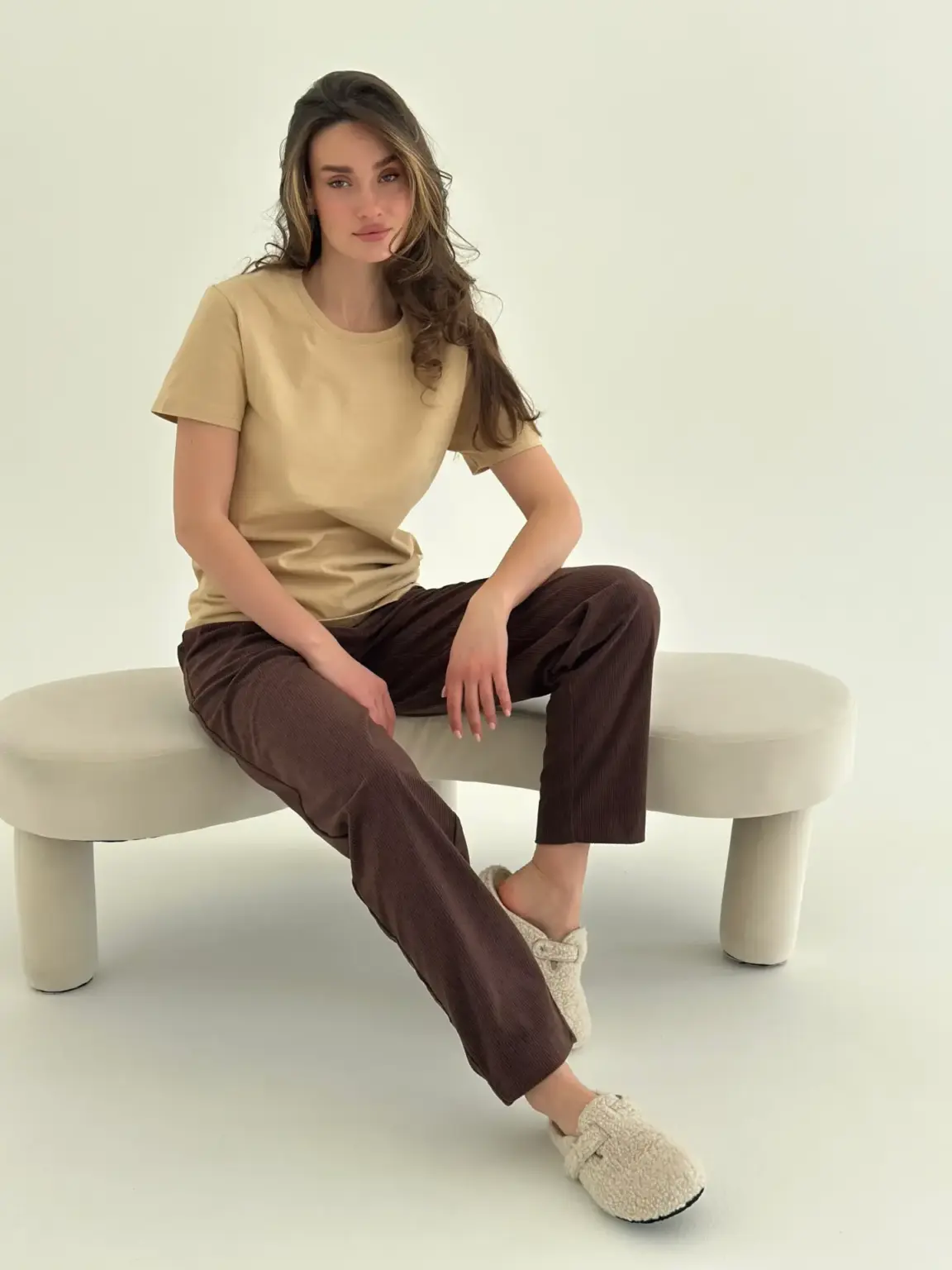 Вельвет штани МОМИ "бутон на коричневому"