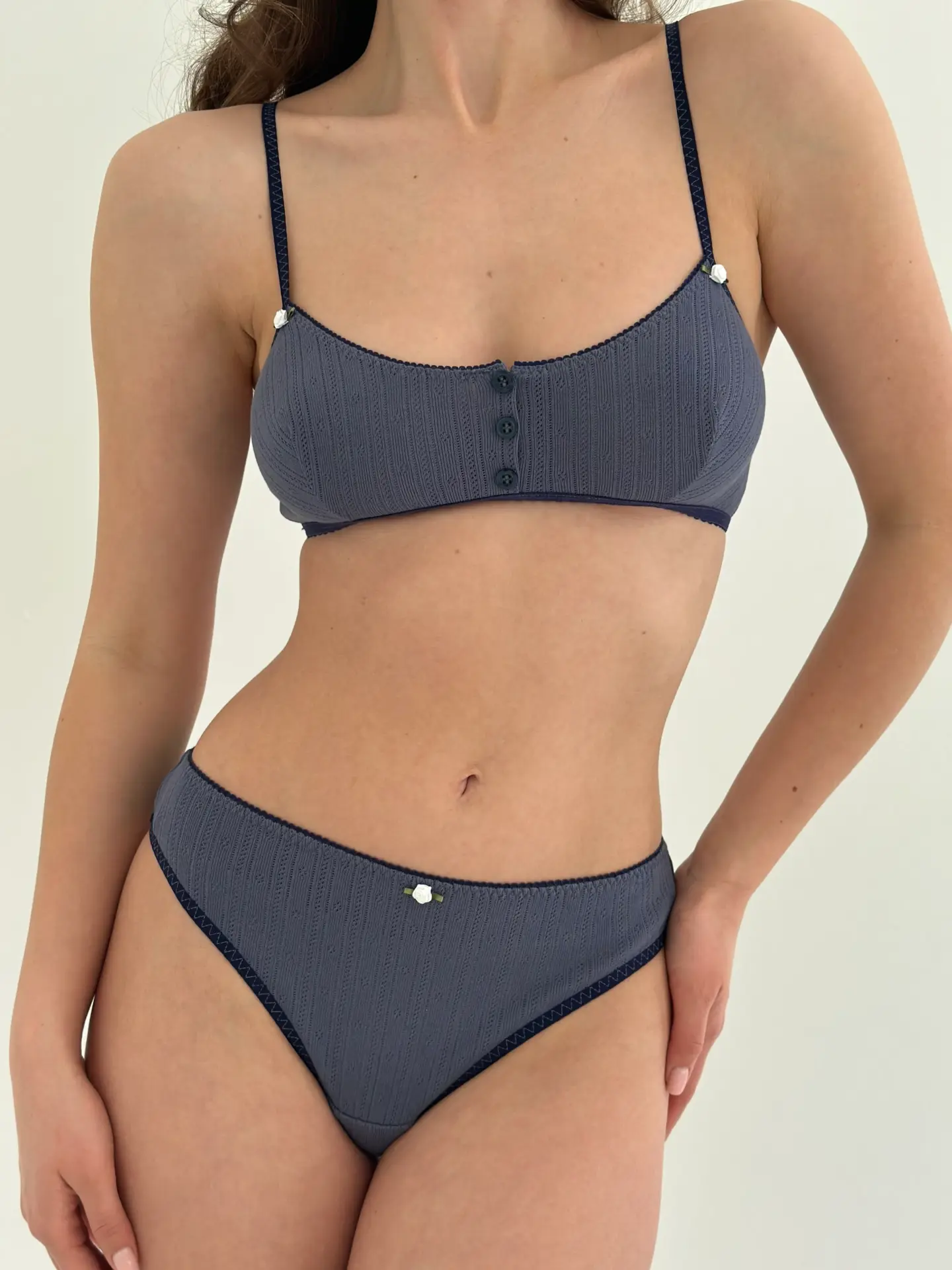 Білизна Топ синій рібана