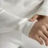 Комплект лонгслів зі стійкою та лосини трикотаж вафельний молочний