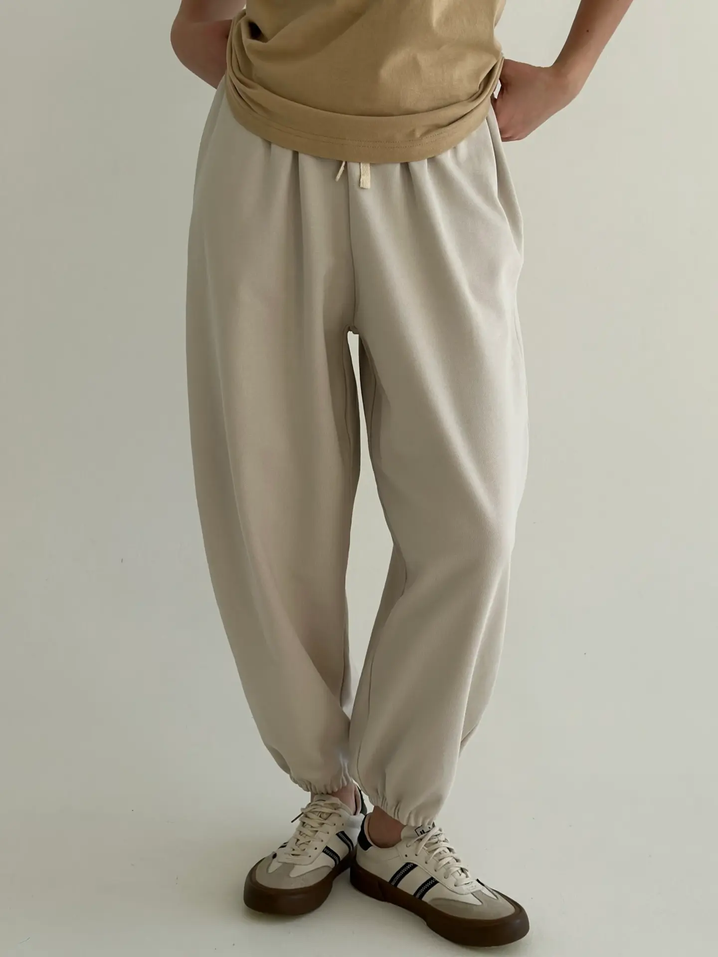 Бавовна Штани трикотаж 3-х.нитка бежеві