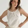 Майка прошва "квіти" біла зі шнурком, "onesize"