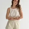 Майка прошва "квіти" біла зі шнурком, "onesize"