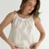 Майка прошва "квіти" біла зі шнурком, "onesize"