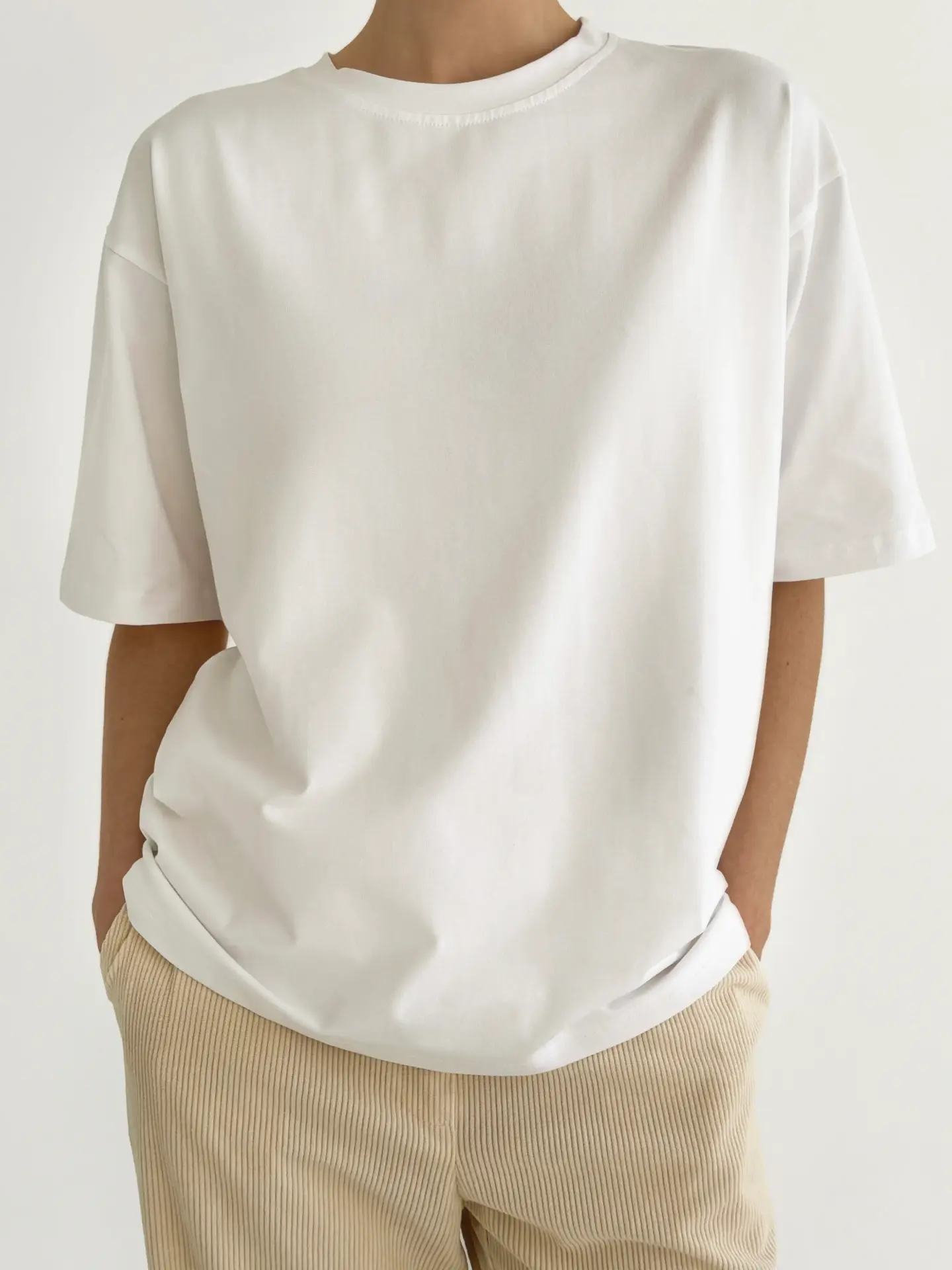 Футболка з білим кантом біла, onesize