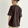 Футболка з білим кантом коричнева, onesize