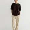 Футболка з білим кантом коричнева, onesize