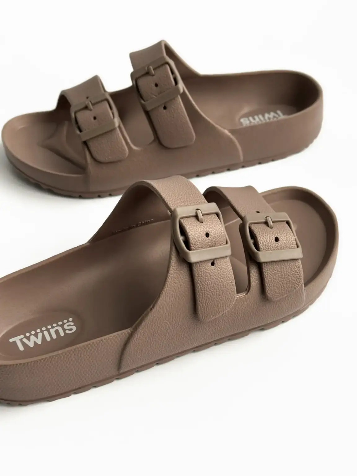 Twins капці пляжні та вуличні з регуляторами коричневі (=)