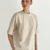 Футболка з білим кантом бежева, onesize