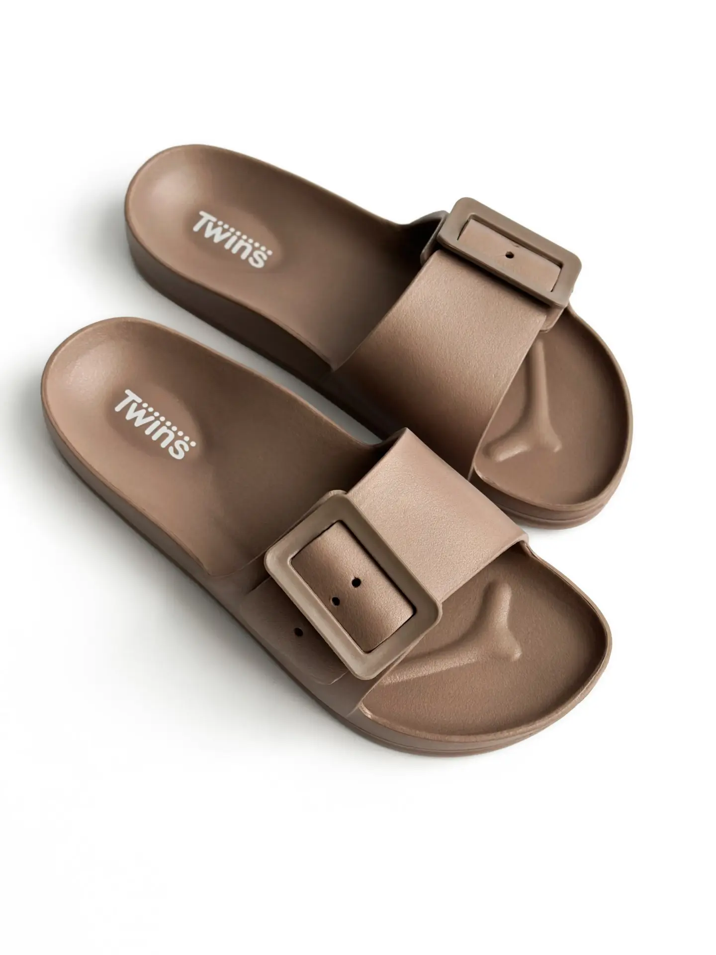 Twins капці пляжні та вуличні з ремінцем коричневі (=)