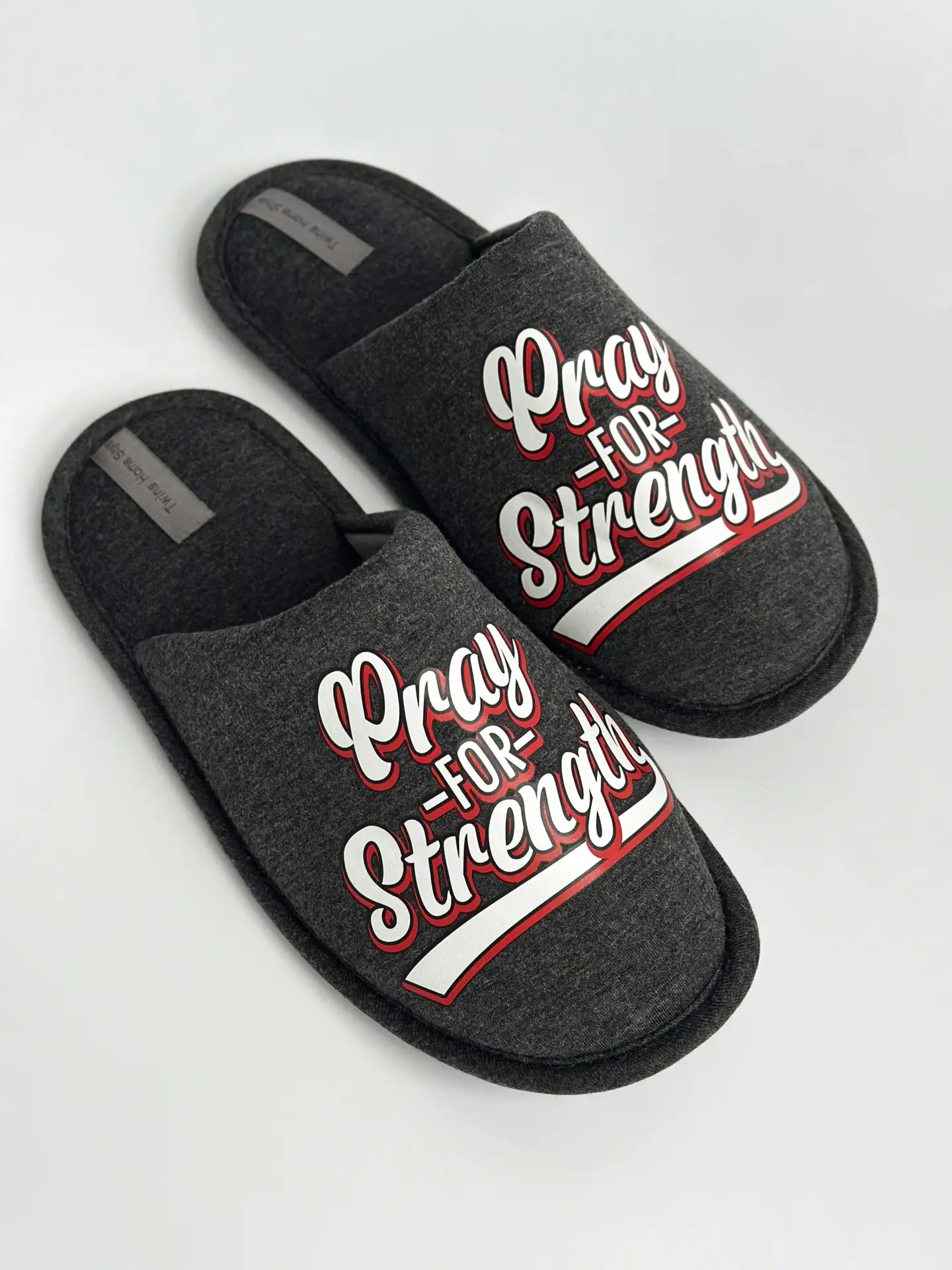 Капці домашні чоловічі HS-VL закриті меланж графіт з наліпкою PVC