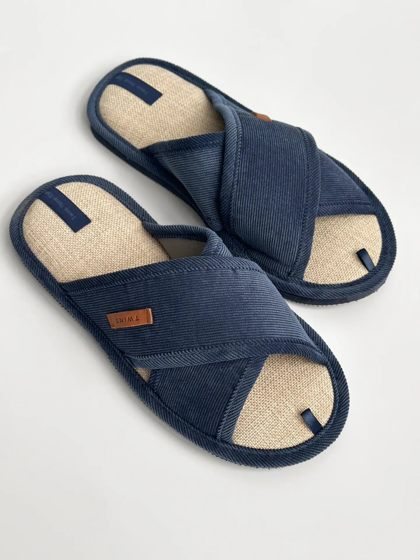 Капці домашні чоловічі HS-VL вельвет Х сині