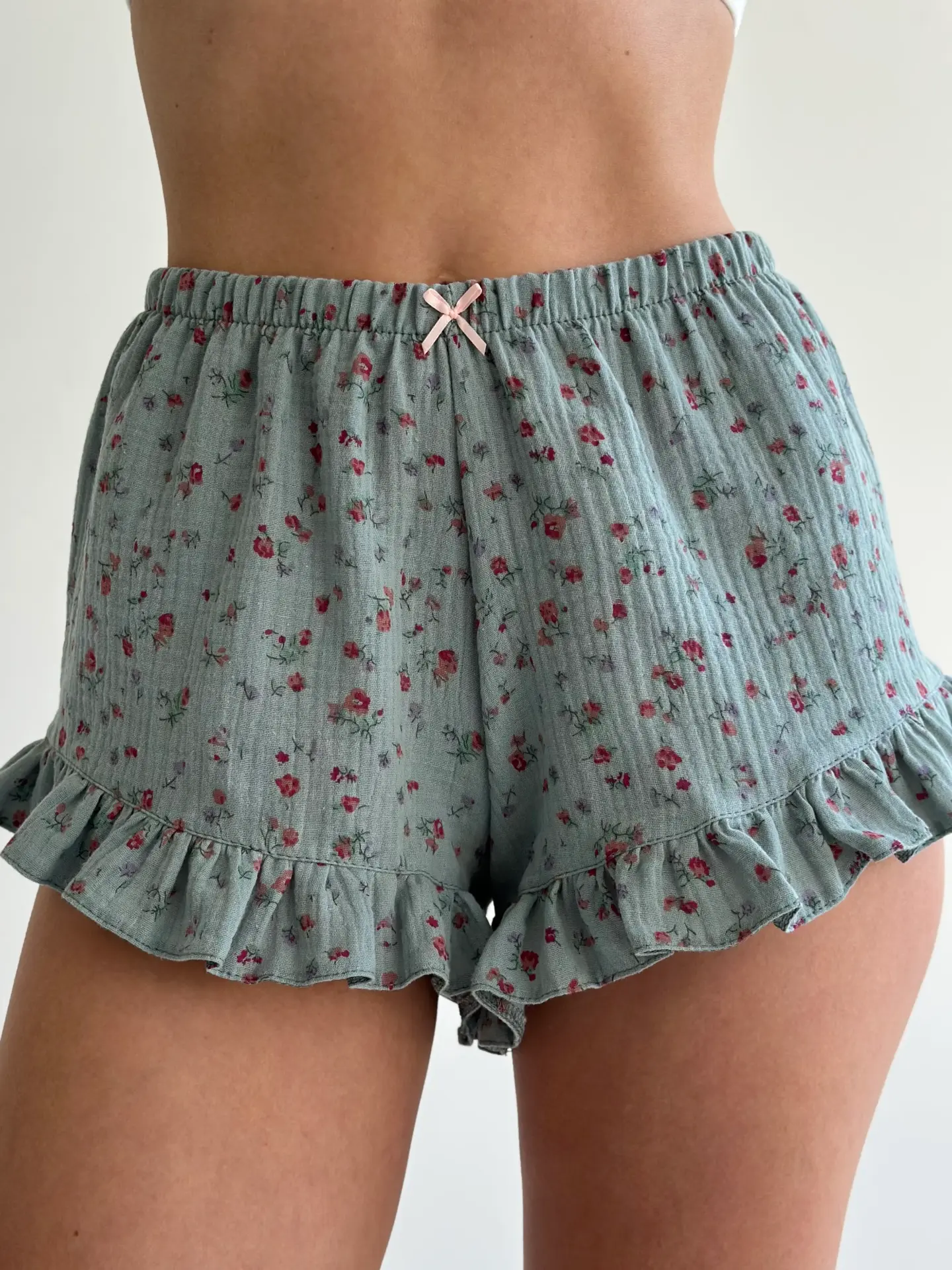 Шорти муслін Рюш квіти на шавлії