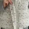 Жилетка стьобана дута біла у рожеву квітку onesize