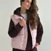 Жилетка стьобана дута рожева у квітку onesize