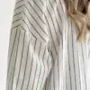 Костюм смужка широка котон Сорочка та Штани білий/чорний