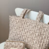 Косметичка вельвет маленький квадрат бежева квіткова