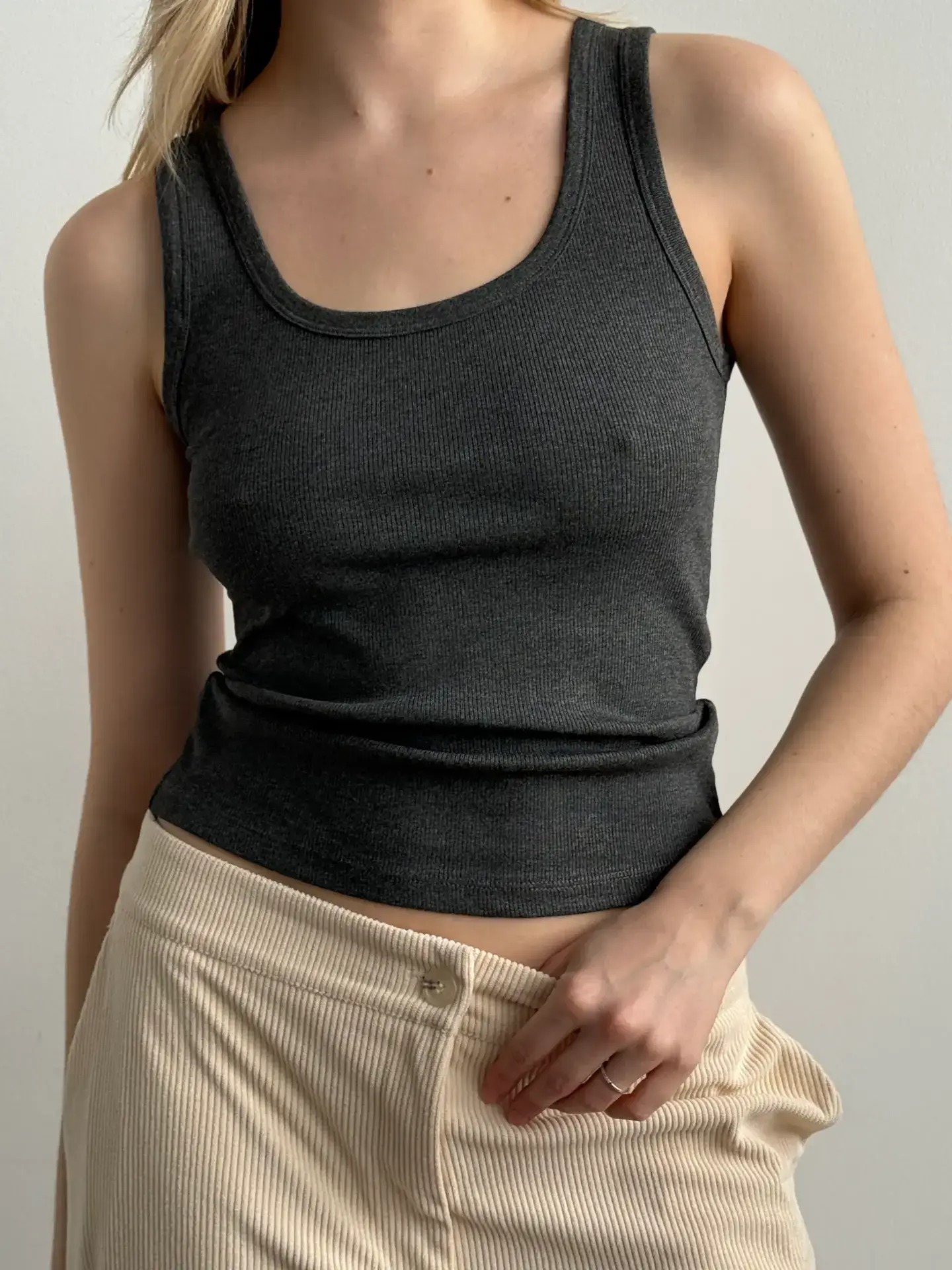 Майка базова рубчик графіт