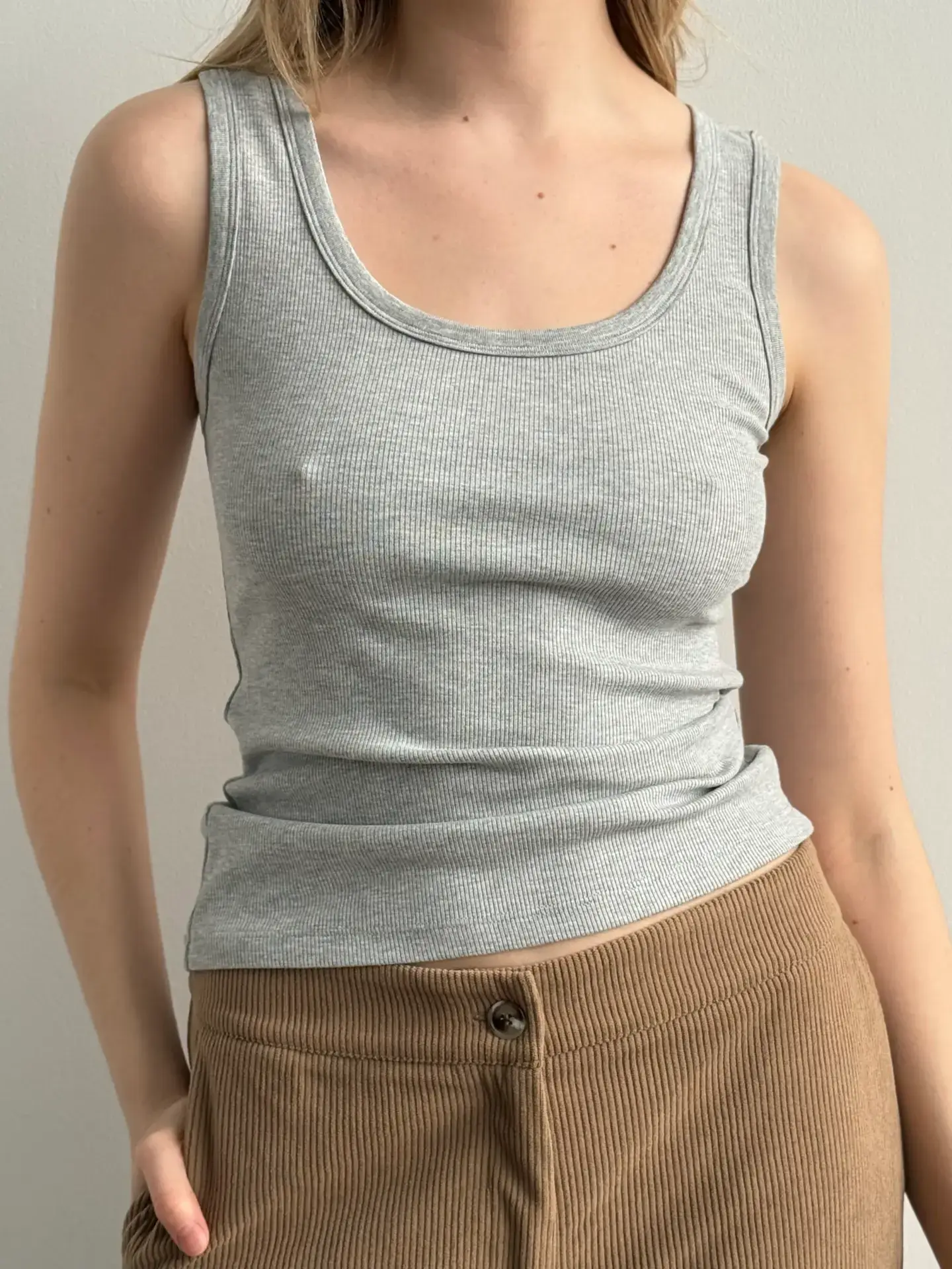 Майка базова рубчик сіра