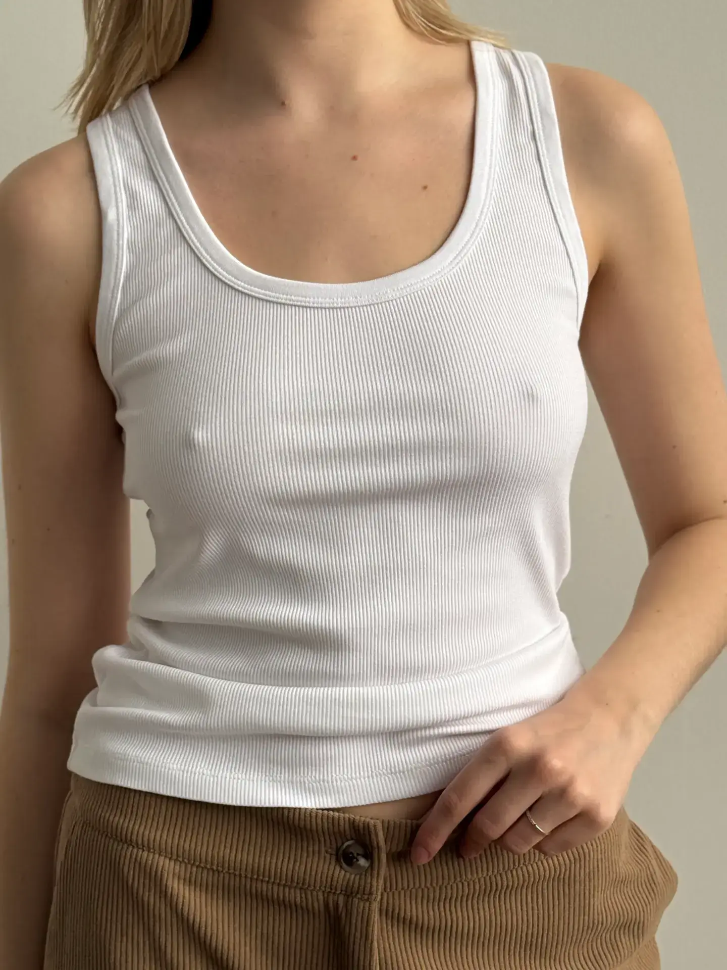 Майка базова рубчик біла