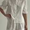 Костюм блузка та шорти прошва молочна
